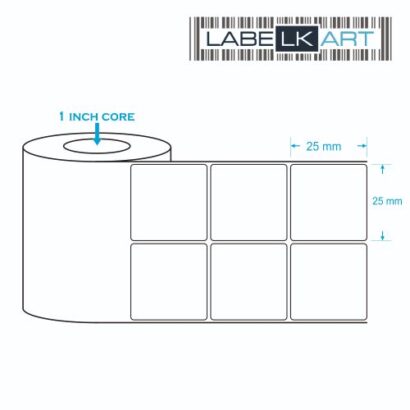 25x25mm 2up Chromo Label Roll