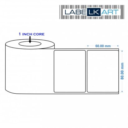 80x60mm 1up Chromo Label Roll
