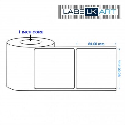 80x80mm 1up Chromo Label Roll