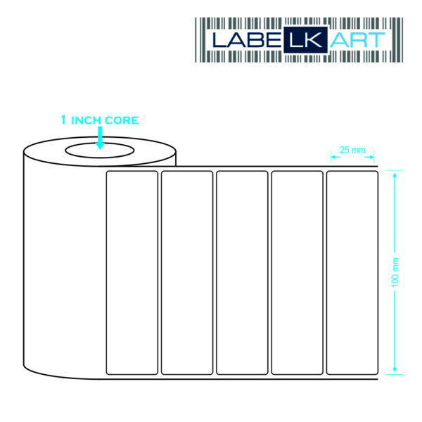 100x25mm 1up Chromo Label Roll