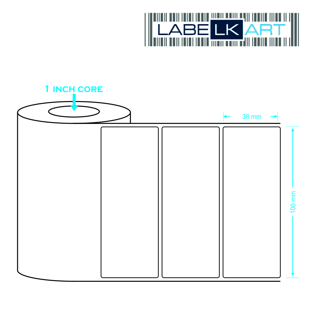 100x38mm 1up Chromo Label Roll