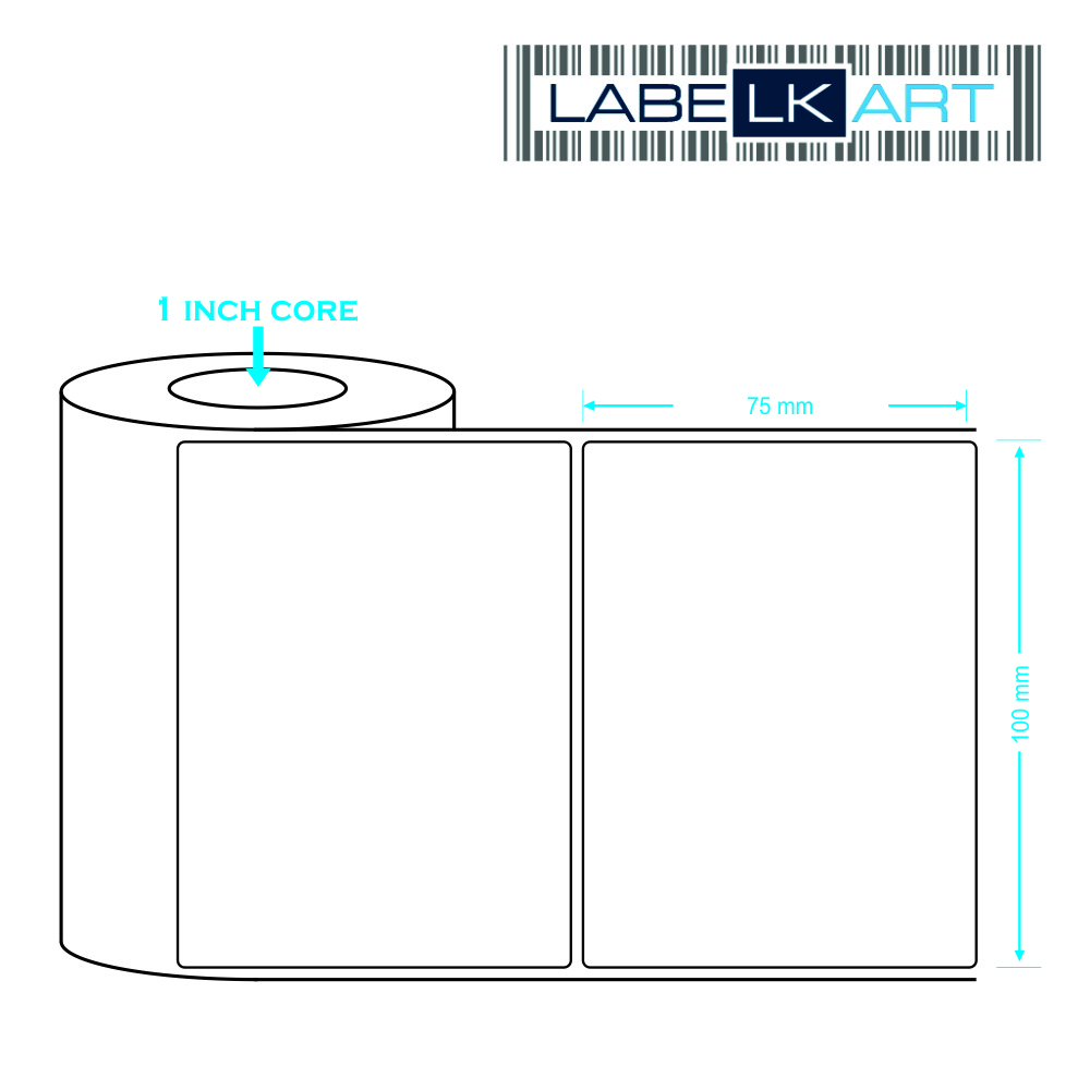 100x75mm 1up Chromo Label Roll