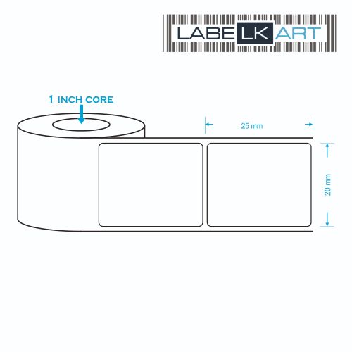 25x20mm 1up Chromo Label Roll