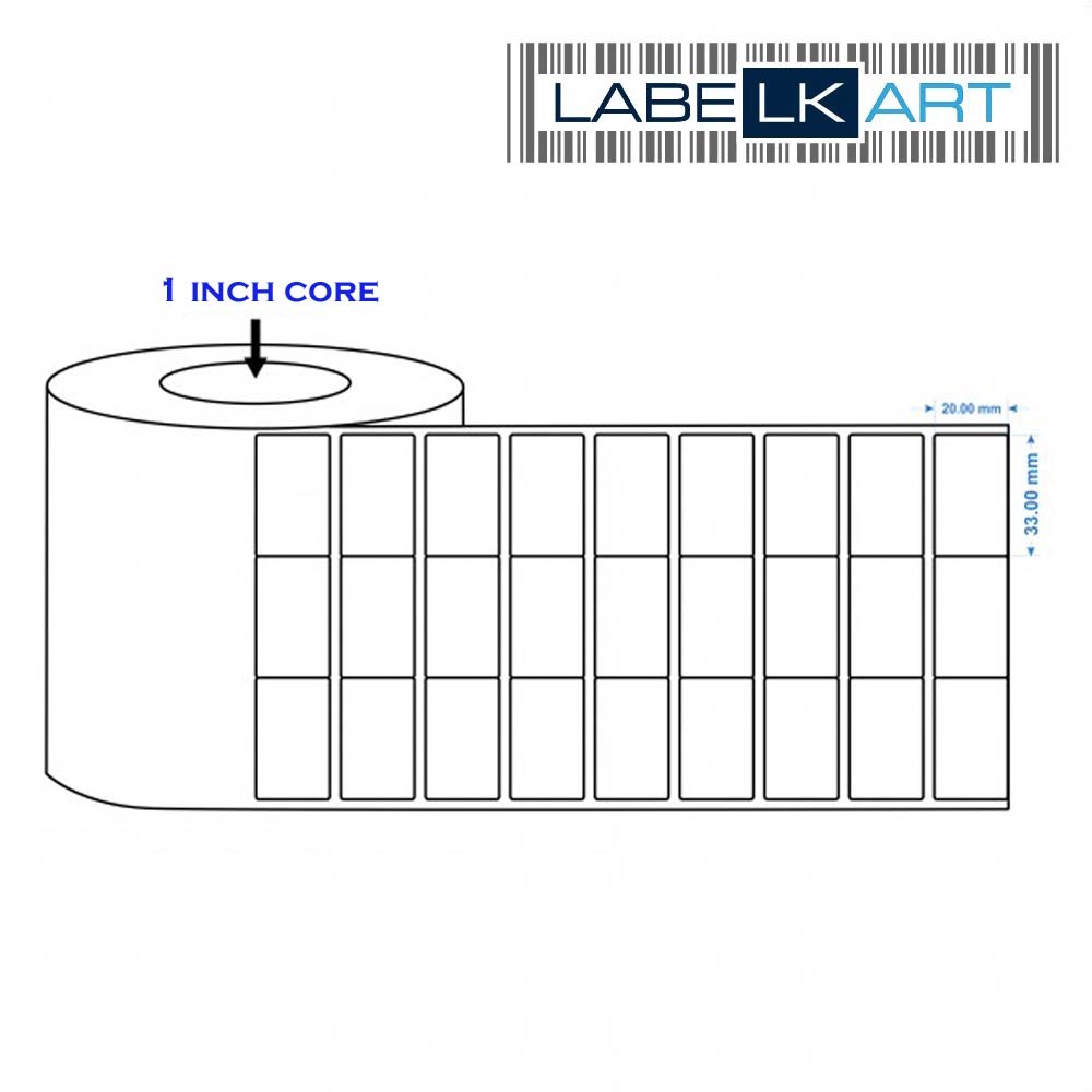 33x20mm 3up Chromo Label Roll