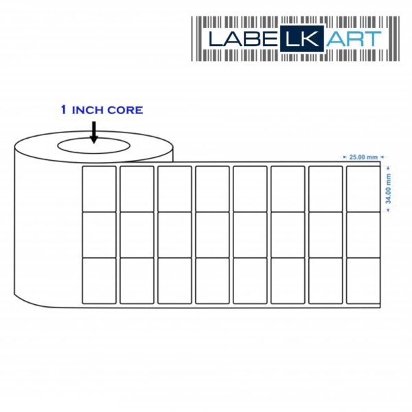 34x25mm 3up Chromo Label Roll