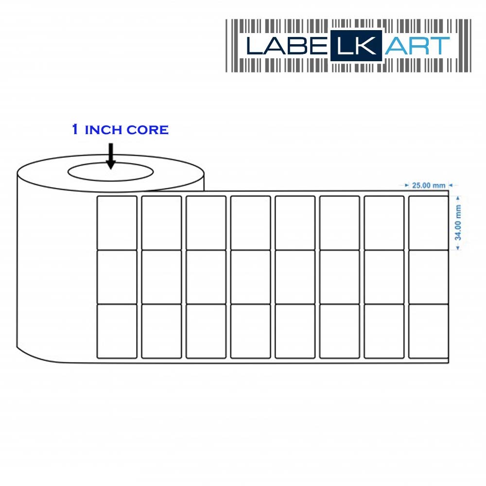 34x25mm 3up Chromo Label Roll