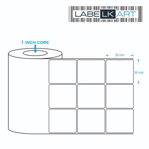 35x30mm 3up Chromo Label Roll