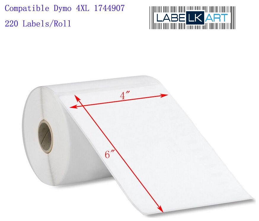 6 Rolls Thermal Shipping Labels 4X6 Compatible for Dymo 1744907 4XL 220/Roll