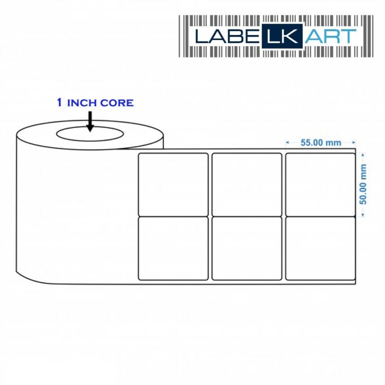 50x55mm 2up Chromo Label Roll