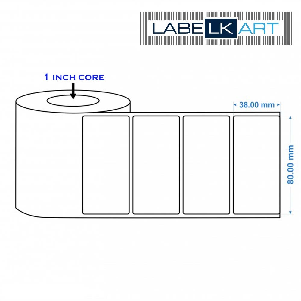 80x38mm 1up Chromo Label Roll