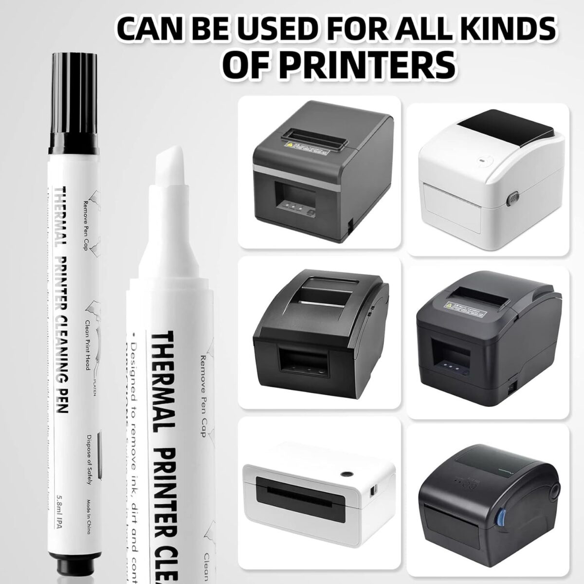 SCANWELL Printhead Cleaning Pen, Thermal & Card Printer Cleaner Pen, Decontamination Pen
